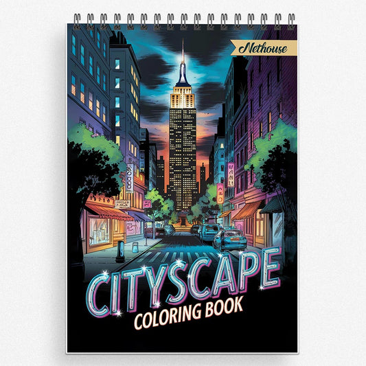 NETHOUSE Cityscape Coloring Book For Adults