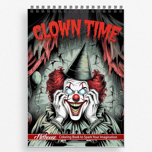 NETHOUSE Clown Time Coloring Book For Adults