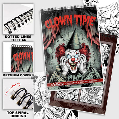 NETHOUSE Clown Time Coloring Pages For Adults