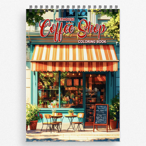 NETHOUSE Coffee Shop Coloring Book for Adults
