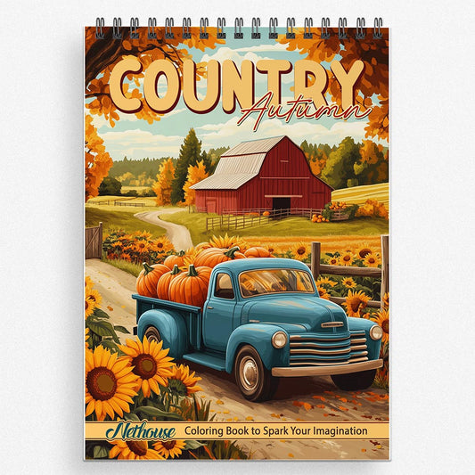 NETHOUSE Country Autumn Coloring Book For Adults