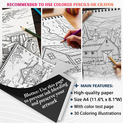 NETHOUSE Country Autumn Coloring Sheets For Adults