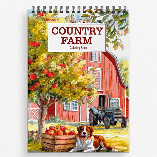 NETHOUSE Country Farm Coloring Book for Adults