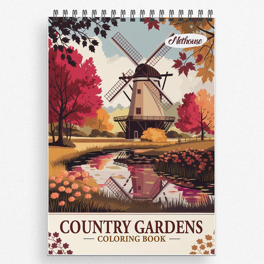 NETHOUSE Country Gardens Coloring Book For Adults