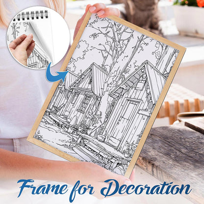 NETHOUSE Country Gardens Spiral Bound Coloring Book For Adults