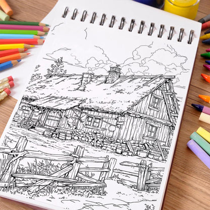 NETHOUSE Country Gardens Coloring Book Spiral Bound For Adults