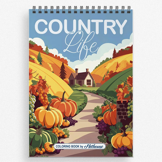 NETHOUSE Country Life Coloring Book for Adults