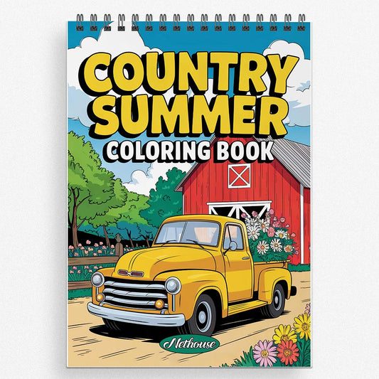 NETHOUSE Country Summer Coloring Book for Adults