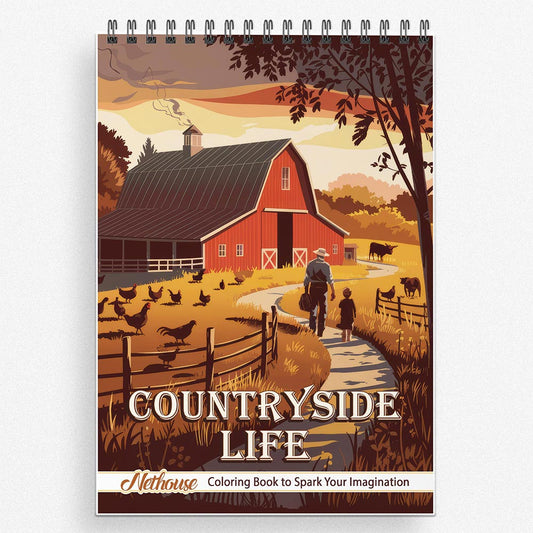 NETHOUSE Countryside Life Coloring Book For Adults