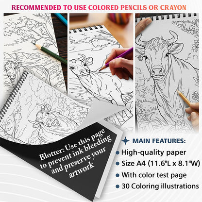 NETHOUSE Cow Coloring Sheets For Adults