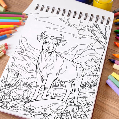 NETHOUSE Cow Coloring Book Spiral Bound For Adults