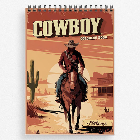 NETHOUSE Cowboy Coloring Book For Adults