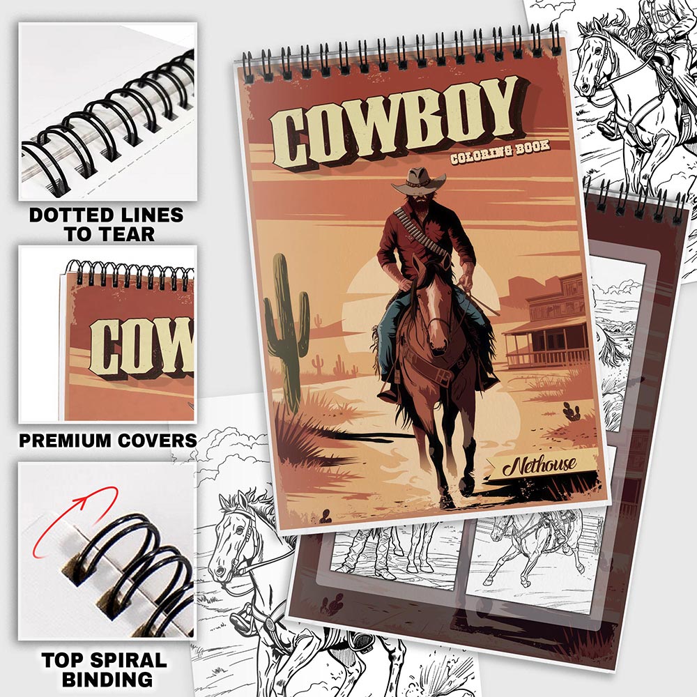 NETHOUSE Cowboy Coloring Pages For Adults