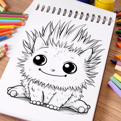 NETHOUSE Creepy Kawaii Creature Coloring Book Spiral Bound For Adults