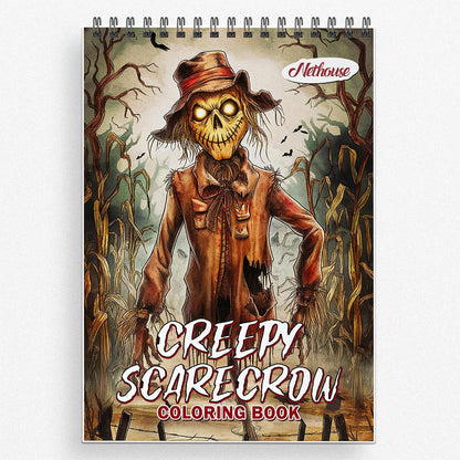 NETHOUSE Creepy Scarecrow Coloring Book For Adults