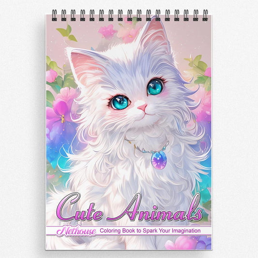 NETHOUSE Cute Animals Coloring Book for Adults