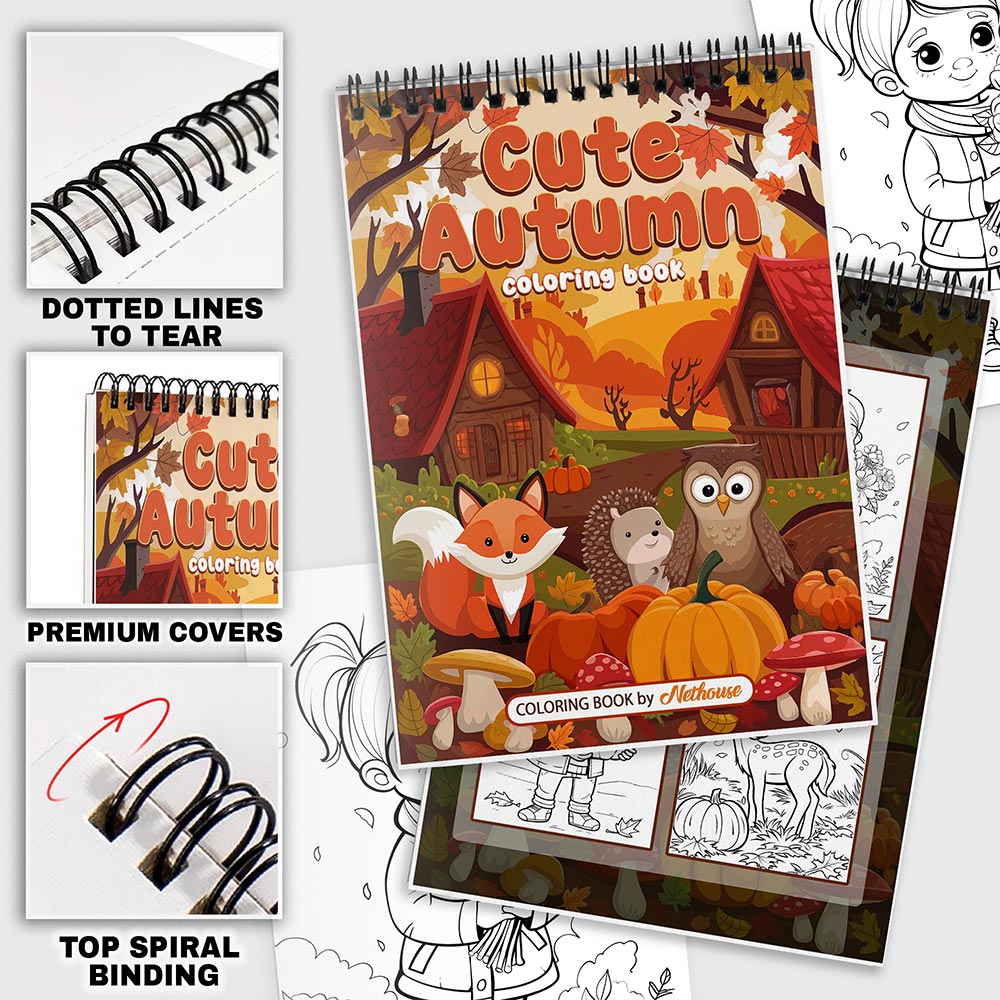 NETHOUSE Cute Autumn Coloring Pages For Adults