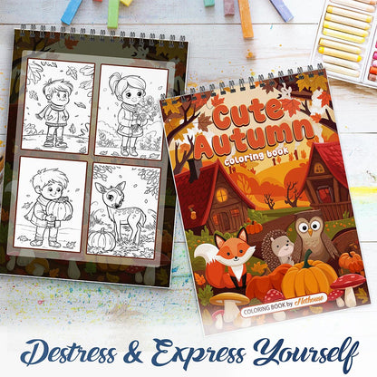 NETHOUSE Cute Autumn Spiral Coloring Book For Adults
