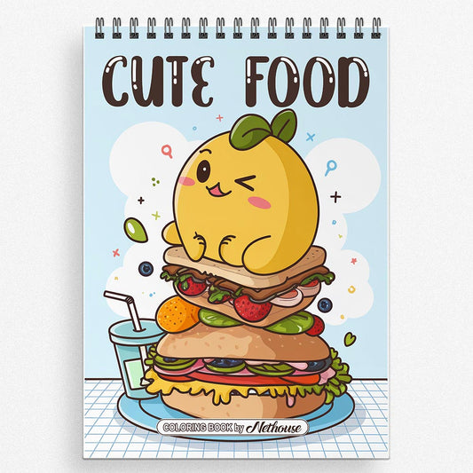 NETHOUSE Cute Food Coloring Book for Adults