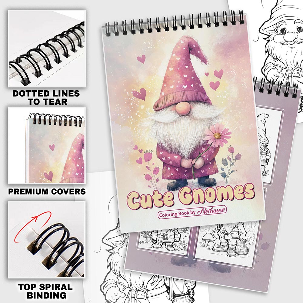 NETHOUSE Cute Gnomes Coloring Pages For Adults