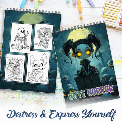 NETHOUSE Cute Horror Spiral Coloring Book For Adults