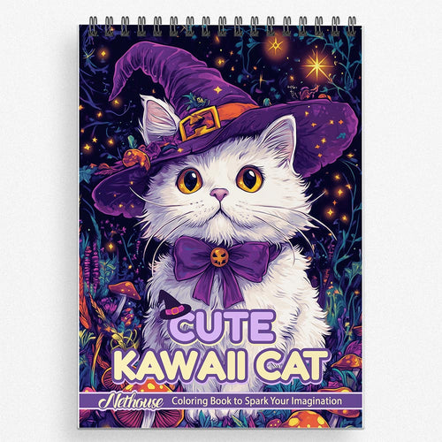 NETHOUSE Cute Kawaii Cat Coloring Book For Adults