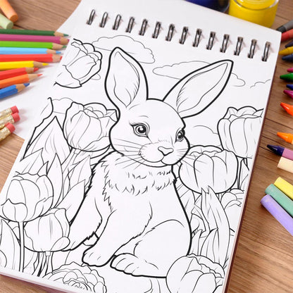 NETHOUSE Cute Spring Coloring Book Spiral Bound For Adults