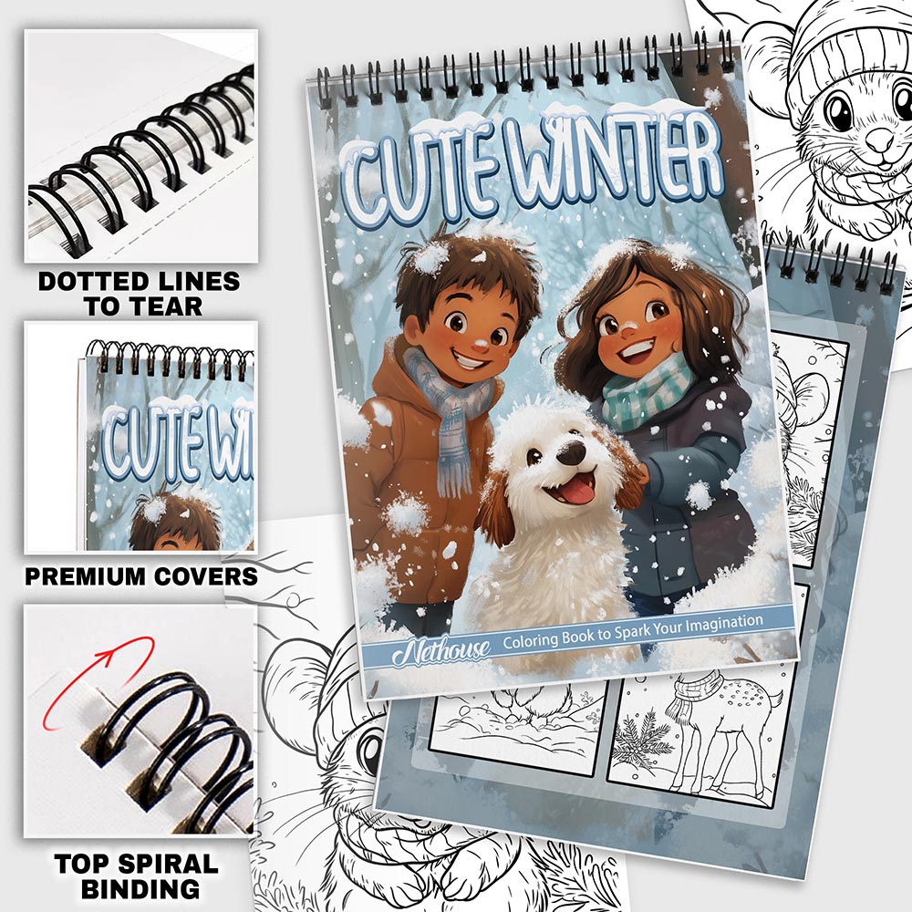NETHOUSE Cute Winter Coloring Pages For Adults