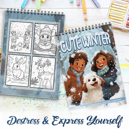 NETHOUSE Cute Winter Spiral Coloring Book For Adults