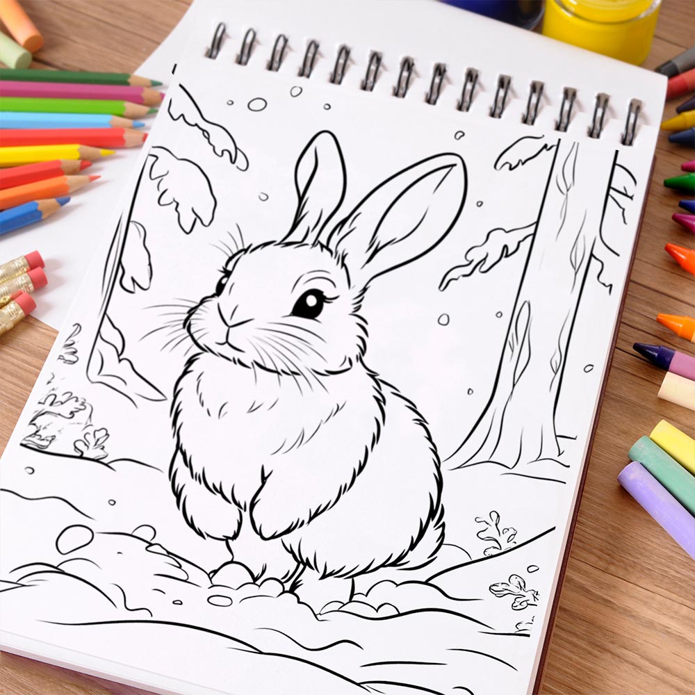 NETHOUSE Cute Winter Coloring Book Spiral Bound For Adults