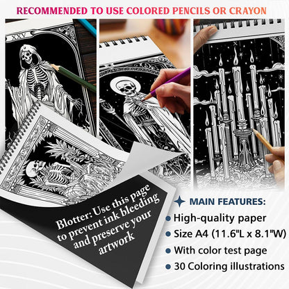 NETHOUSE Dark Art Tarot Coloring Sheets For Adults