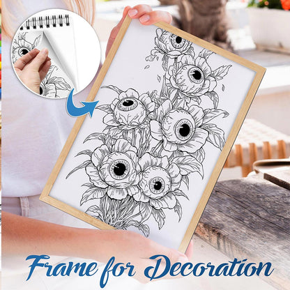 NETHOUSE Dark Botanical Horror Spiral Bound Coloring Book For Adults