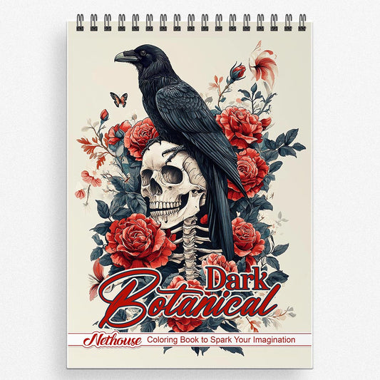 NETHOUSE Dark Botanical Coloring Book for Adults