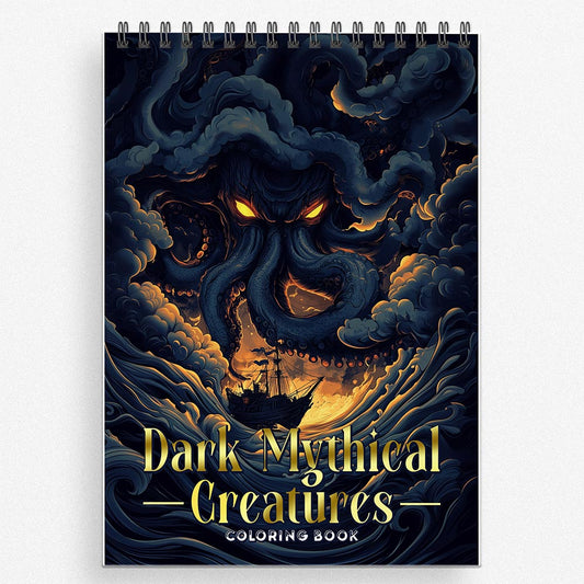 NETHOUSE Dark Mythical Creatures Coloring Book For Adults