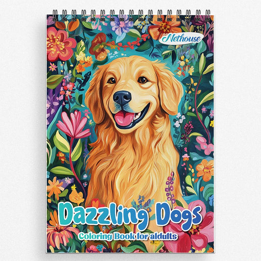 NETHOUSE Dazzling Dogs Coloring Book for Adults
