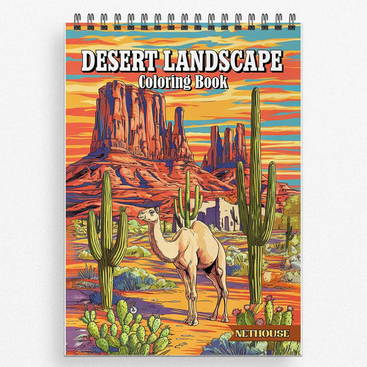 NETHOUSE Desert Landscape Coloring Book for Adults