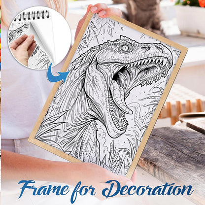 NETHOUSE Dinosaur Spiral Bound Coloring Book For Adults