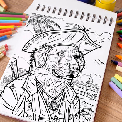 NETHOUSE Dogs Dressed Up Coloring Book Spiral Bound For Adults