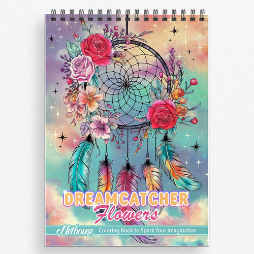 NETHOUSE Dreamcatcher Flowers Coloring Book For Adults