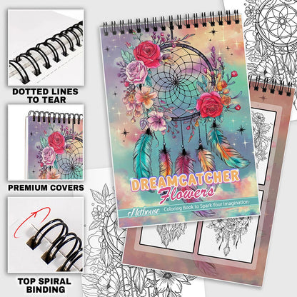 NETHOUSE Dreamcatcher Flowers Coloring Pages For Adults