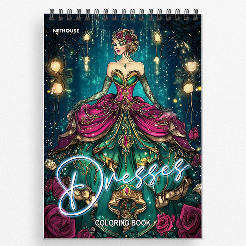 NETHOUSE Dresses Coloring Book for Adults