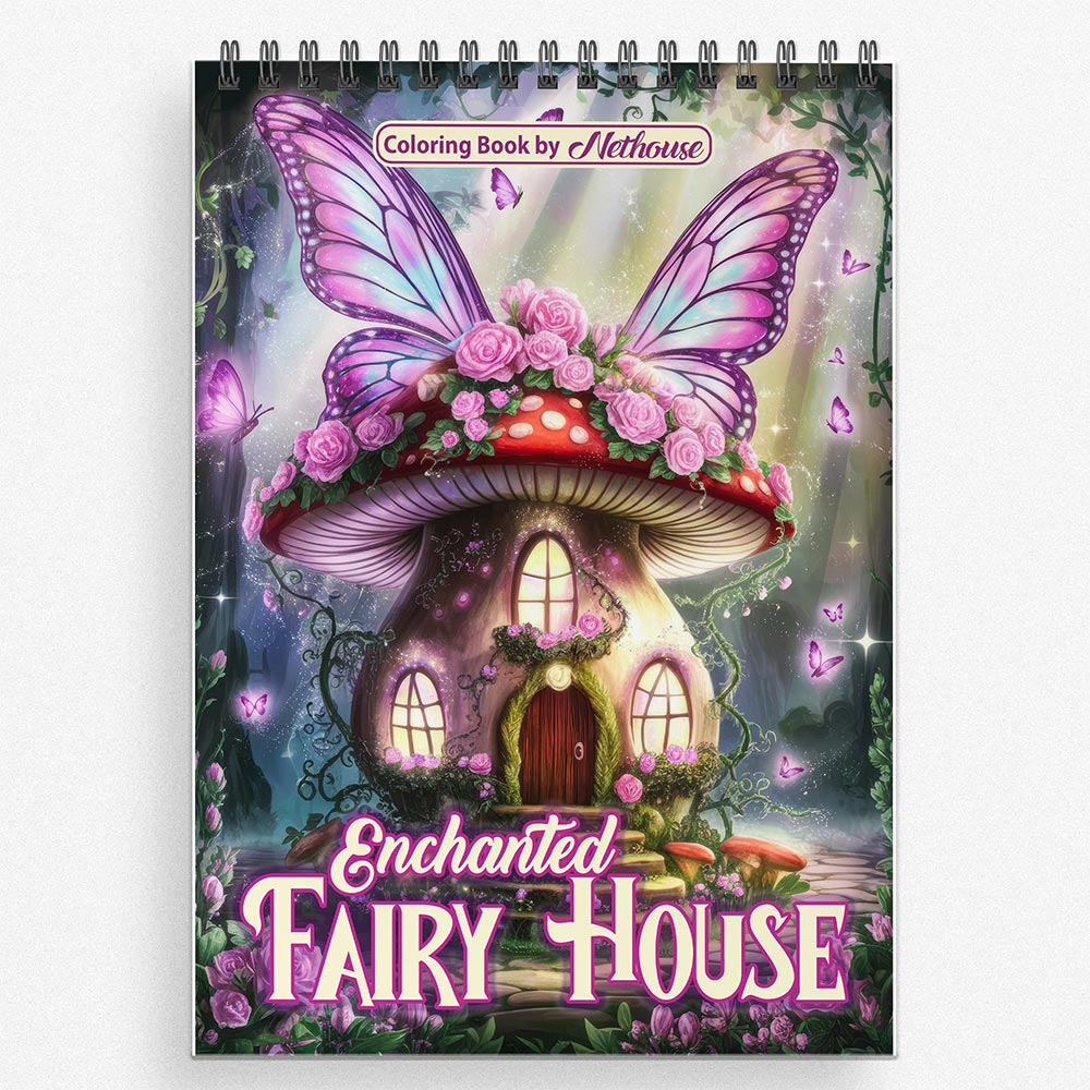 NETHOUSE Enchanted Fairy House Coloring Book For Adults