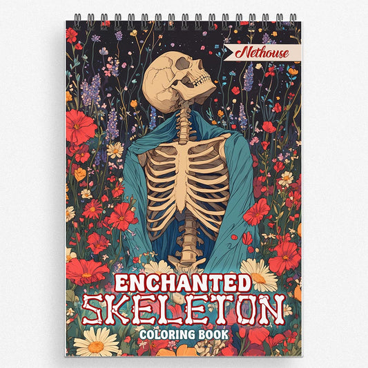 NETHOUSE Enchanted Skeleton Coloring Book For Adults