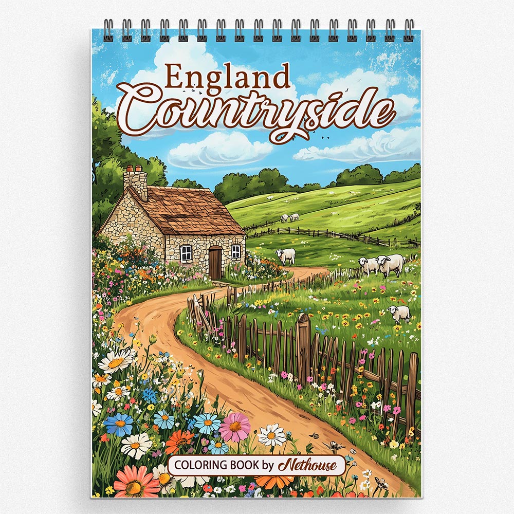 NETHOUSE England Countryside Coloring Book For Adults