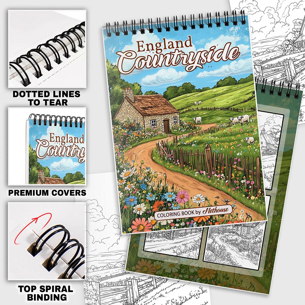 NETHOUSE England Countryside Coloring Pages For Adults