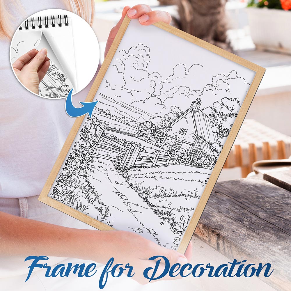NETHOUSE England Countryside Spiral Bound Coloring Book For Adults