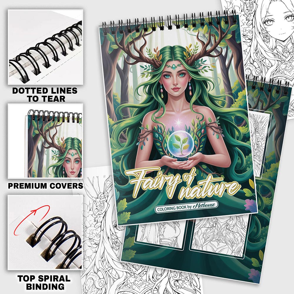 NETHOUSE Fairy Of Nature Coloring Pages For Adults