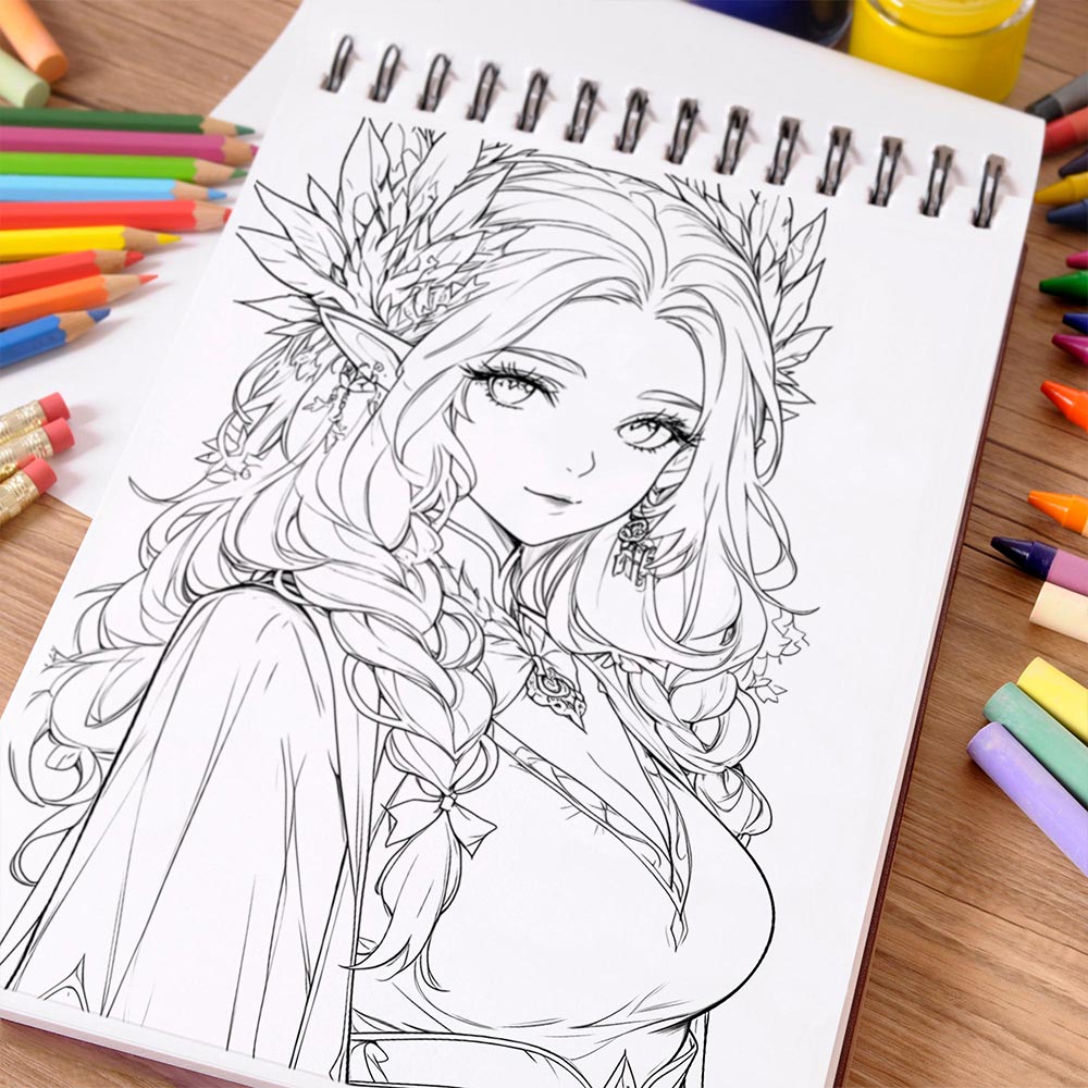 NETHOUSE Fairy Of Nature Coloring Book Spiral Bound For Adults