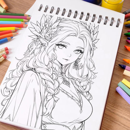 NETHOUSE Fairy Of Nature Coloring Book Spiral Bound For Adults