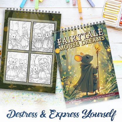 NETHOUSE Fairytale Mouse Dreams Spiral Coloring Book For Adults